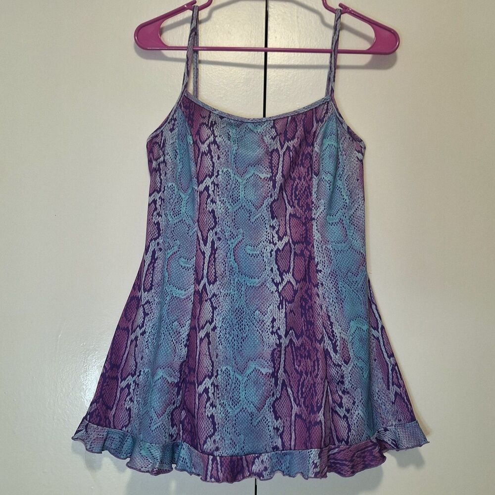 Purple Snakeskin Pattern Swimdress Sz 8